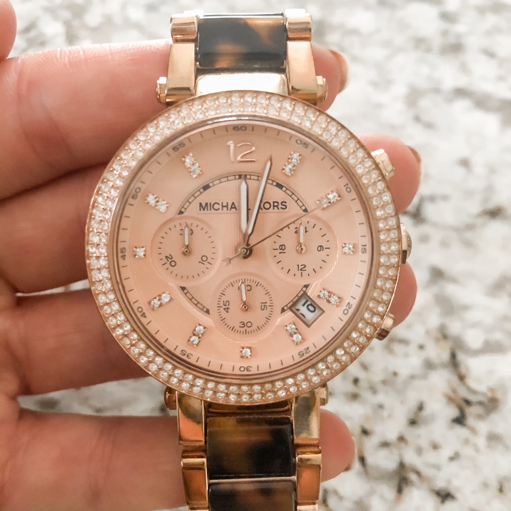 Used MK Parker Two Tone Chronograph Watch MK5538